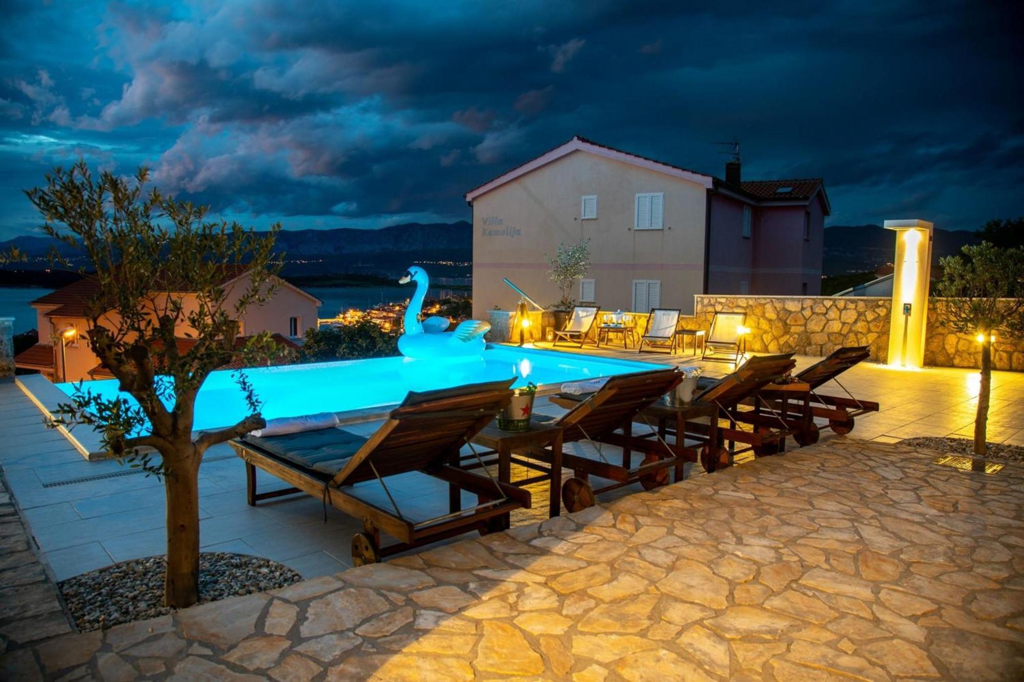 Luxury Villa Allen With Pool Klimno Room photo